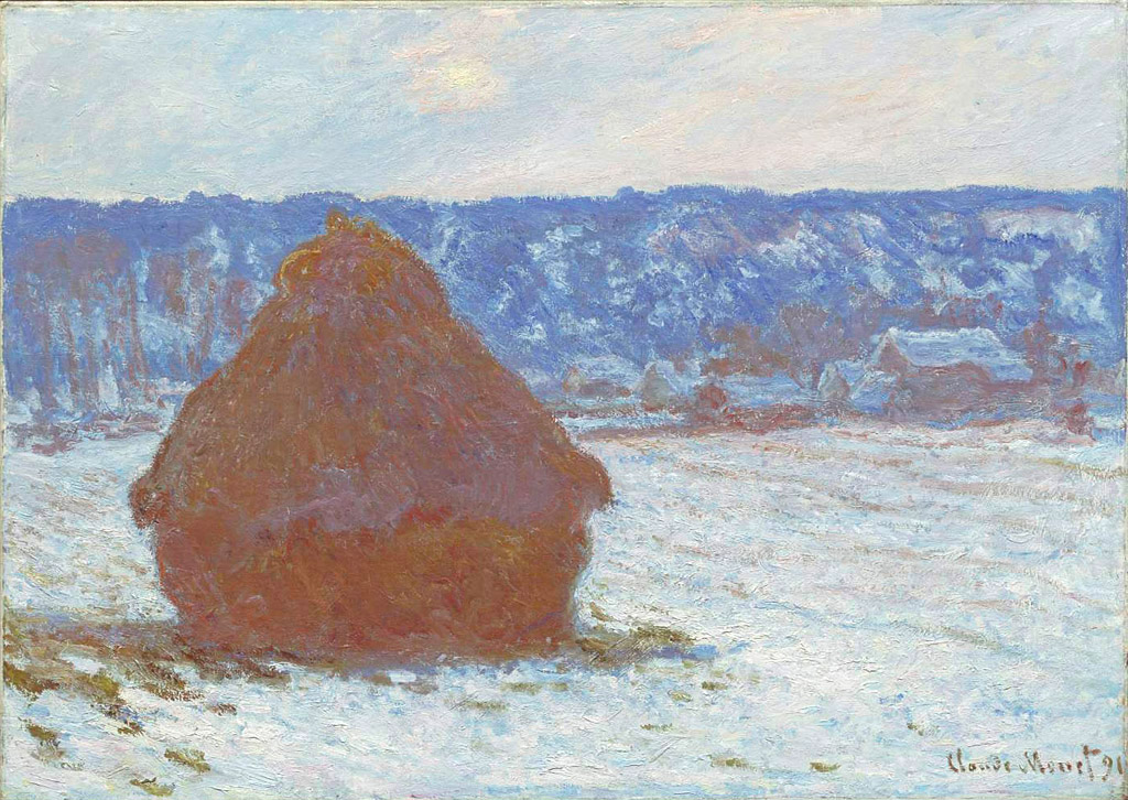 WINTERFEST cork and canvas Claude_Monet_-_Stack_of_Wheat_(Snow_Effect,_Overcast_Day).jpeg